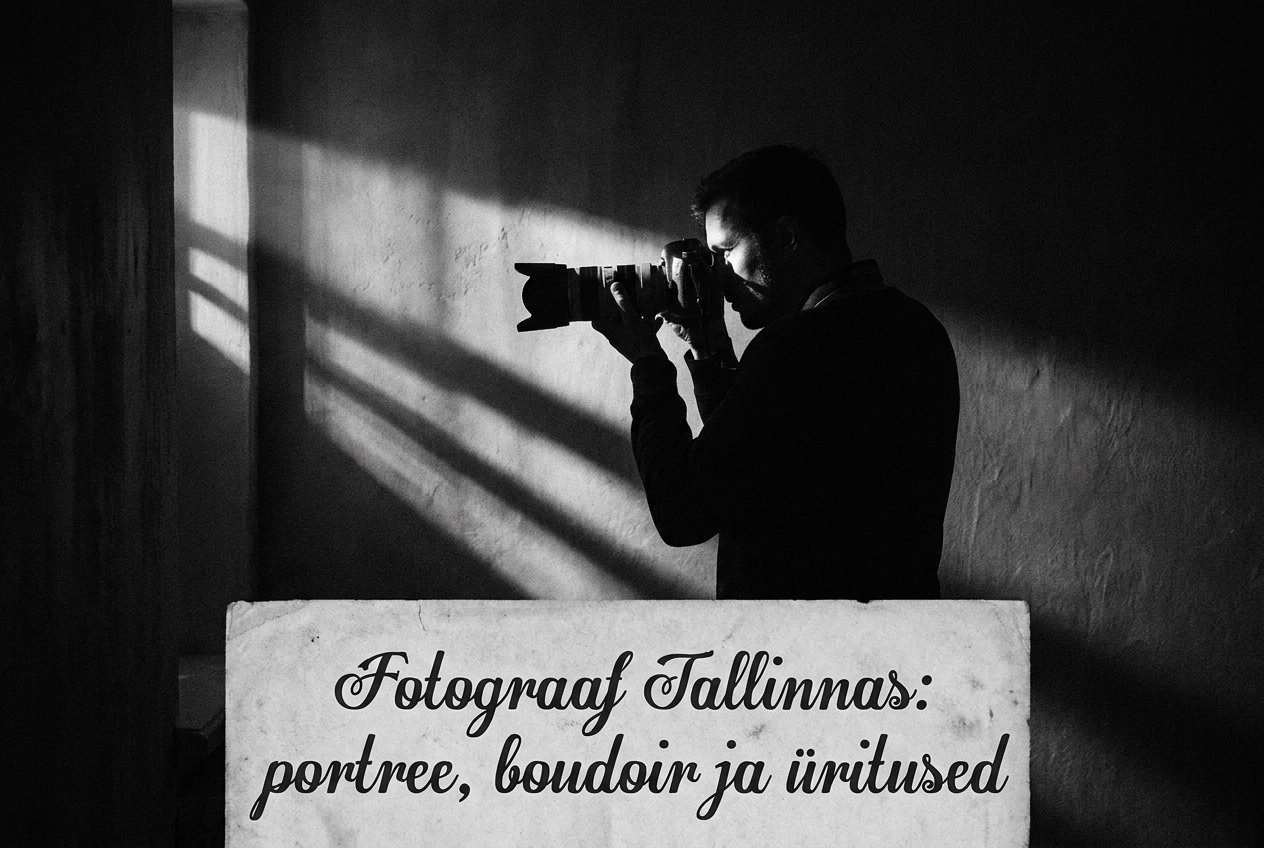 Professional header image for list-based article: Fotograaf Tallinnas: portree, boudoir ja üritused