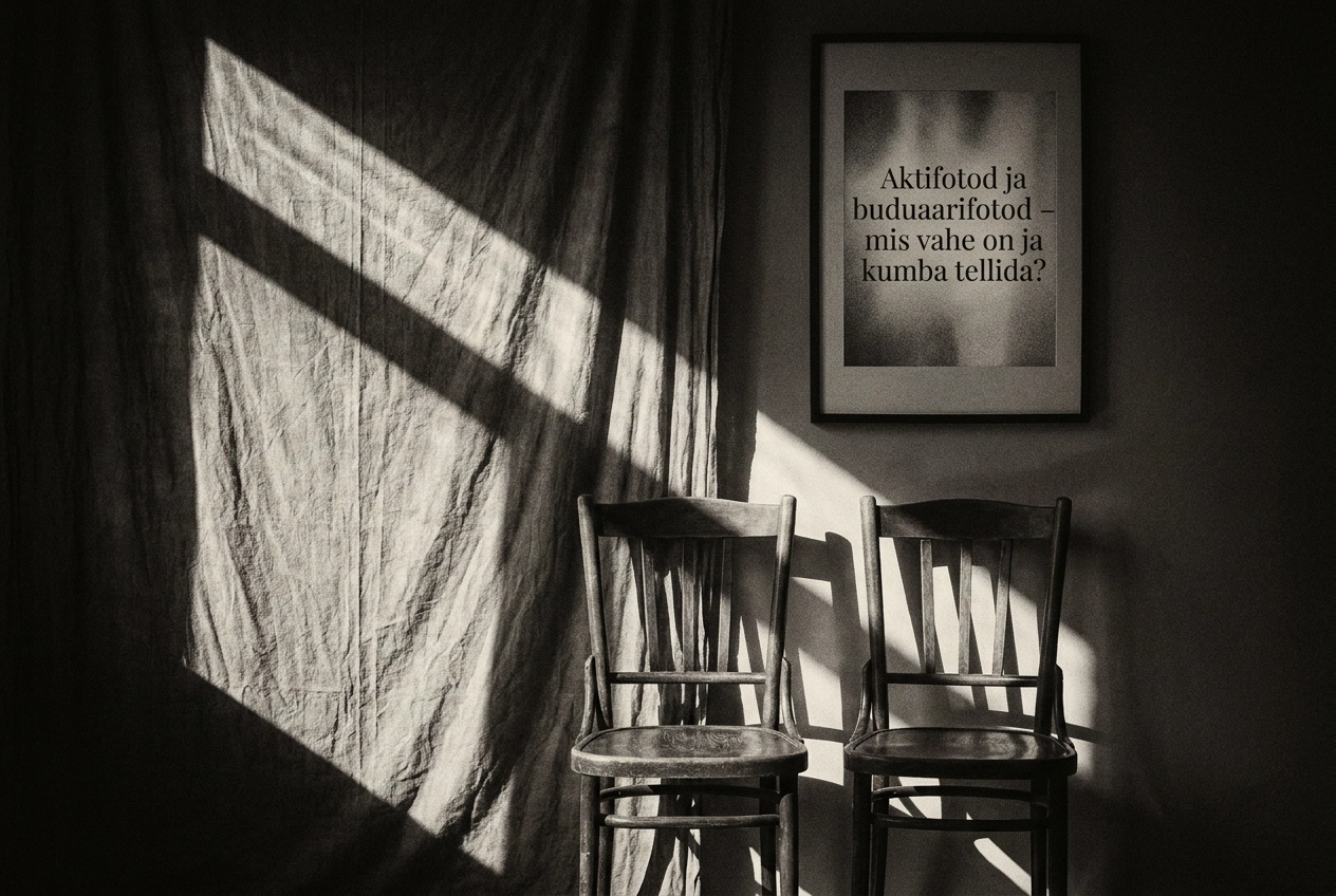 Professional header image for comparison analysis: Aktifotod ja buduaarifotod – mis vahe on ja kumba tellida?