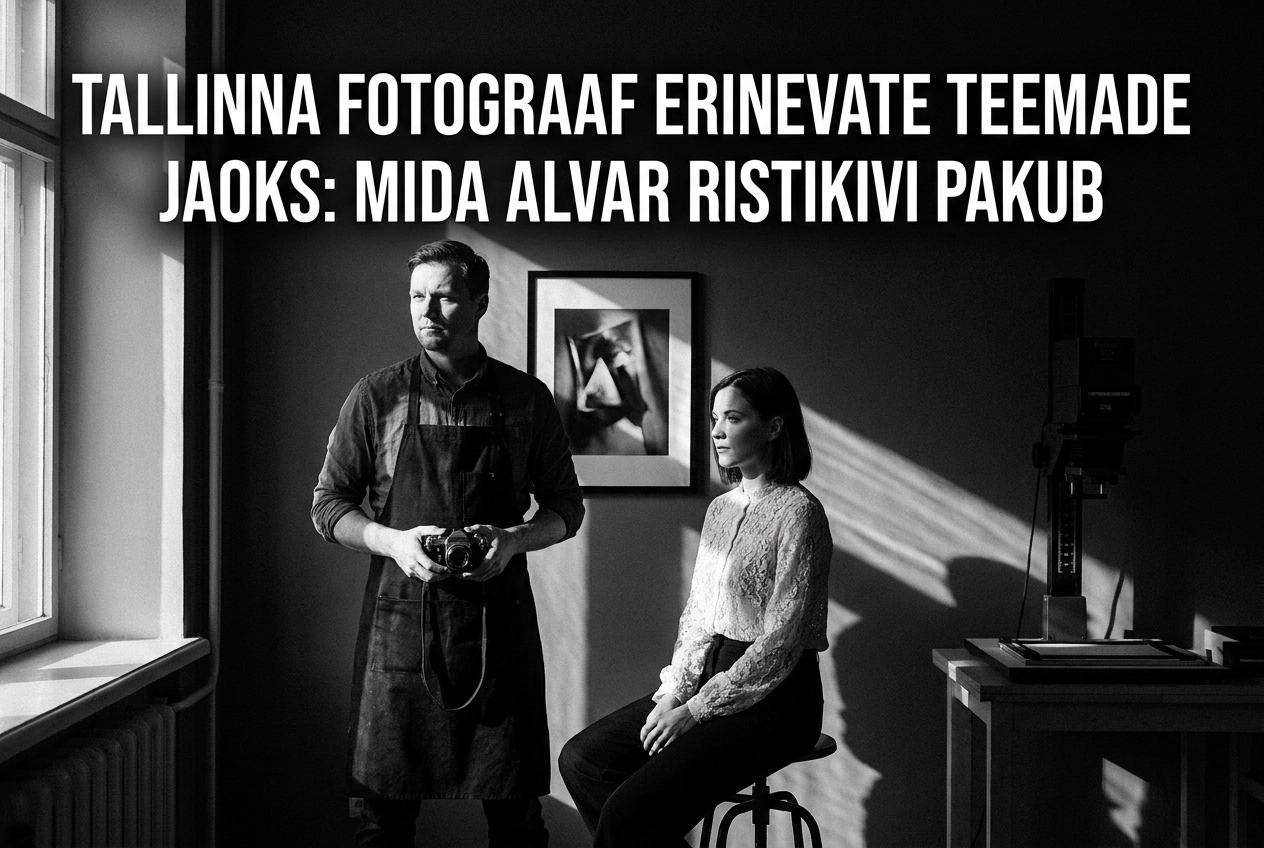 Professional header image for list-based article: Tallinna fotograaf erinevate teemade jaoks: mida Alvar Ri...